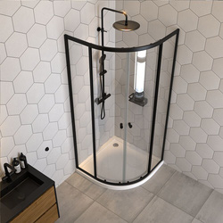 Sealskin / Sealskin Hooked vierdelige kwartronde douchecabine met schuifdeuren 90x90x200cm, 6mm helder veiligheidsglas met antikalklaag 1