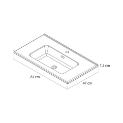 Tiger / Tiger T-Line oval inbouwwastafel 81cm 3