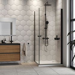 Sealskin / Sealskin Hooked Hoekinstap 90x90x200cm, 6mm helder veiligheidsglas met antikalklaag Mat zwart