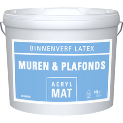 Muurverf latex acryl mat 10L wit - 69352 - van Toolstation