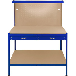 MonsterShop / Werkbank met achterwand en lade Blauw