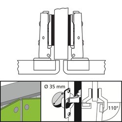 suki / Inboorscharnier tussenliggend antraciet softclose 3