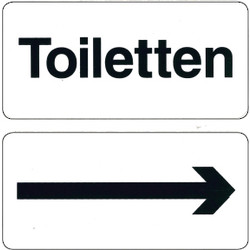 Sticker toiletten met pijl 10x10cm* - 71494 - van Toolstation