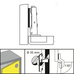 suki / Inboorscharnier half-opliggend antraciet softclose 3