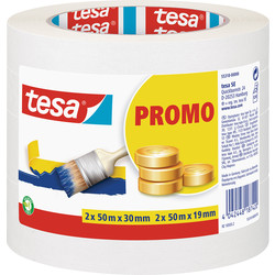 Tesa Tesa PRO set universele afplaktapes 2x 19mmx50m + 2x 30mmx50m 73666 van Toolstation