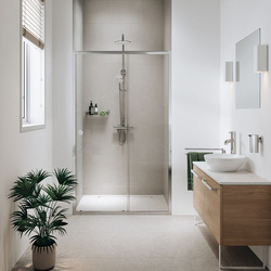 Sealskin / Sealskin Seev schuifdeur voor nis of met zijwand 120x195cm, 6mm helder veiligheidsglas Hoogglans zilver