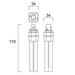 Sylvania ToLEDo LYNX D LED PL-lamp 2-pins