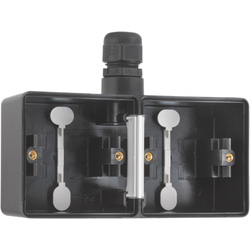 Niko / Niko opbouwdoos dubbel Zwart IP55 horizontaal