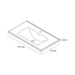 Tiger / Tiger T-Line oval inbouwwastafel 101cm 3