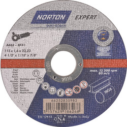 Norton Norton Expert doorslijpschijf staal/inox 115x1,6x22,23mm 77907 van Toolstation