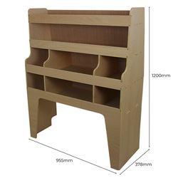 Monstershop / Bedrijfswageninrichting hout met vakken 4