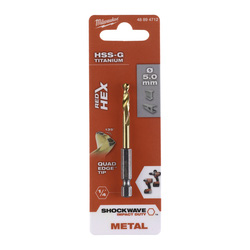 Milwaukee Metaalboor HSS-G Tin Red Hex shockwave