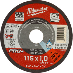 Milwaukee Milwaukee Doorslijpschijf metaal PRO+ SCS41 115 x 22.1 x 1mm* 84549 van Toolstation