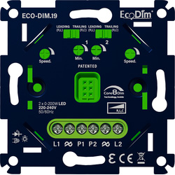 EcoDim / ECO-DIM.19 LED tastdimmer Duo 2x 0-200W (RLC)