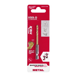 Milwaukee Metaalboor HSS-G Tin Red Hex shockwave