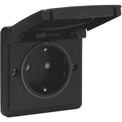 Niko / Niko wandcontactdoos RA KV opbouw Zwart IP55