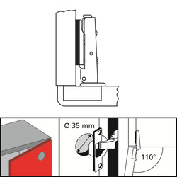 suki / Inboorscharnier opliggend antraciet softclose 3
