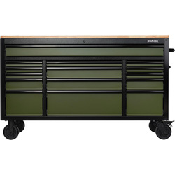 BUNKER / BUNKER® Gereedschapswagen met topkoffer Groen 155x97x58cm