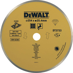 DeWALT DeWALT Diamantblad, met gesloten rand, voor keramiek, asgat 25,4mm Ø250mm 93473 van Toolstation