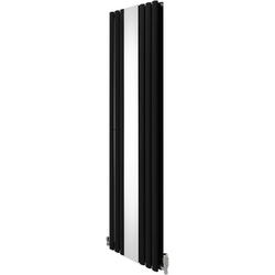 MonsterShop / Ovale spiegelradiator met kleppen Zwart 1800x500mm