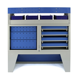 Monstershop / Bedrijfswageninrichting metaal met vakken en lades 3