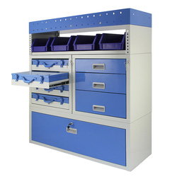 Monstershop / Bedrijfswageninrichting metaal met vakken en lades 4