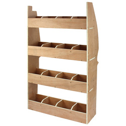 Monstershop / Bedrijfswageninrichting hout met vakken Nissan Primaster