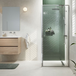 Sealskin / Sealskin Contour draaideur met zijwand 90x90x200cm, 6mm helder veiligheidsglas met antikalklaag Hoogglans zilver