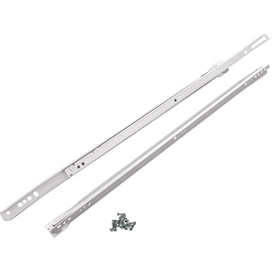 SOTECH 4 paar volledig uitschuifbare Ladegeleiders KV 35 H45 L500 SE MS 500 mm zelfsluitend, belastbaar tot 35 kg, ladebak incl. schroefset