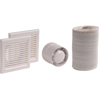 100mm In-Line badkamer ventilator set, foto 2 van 3