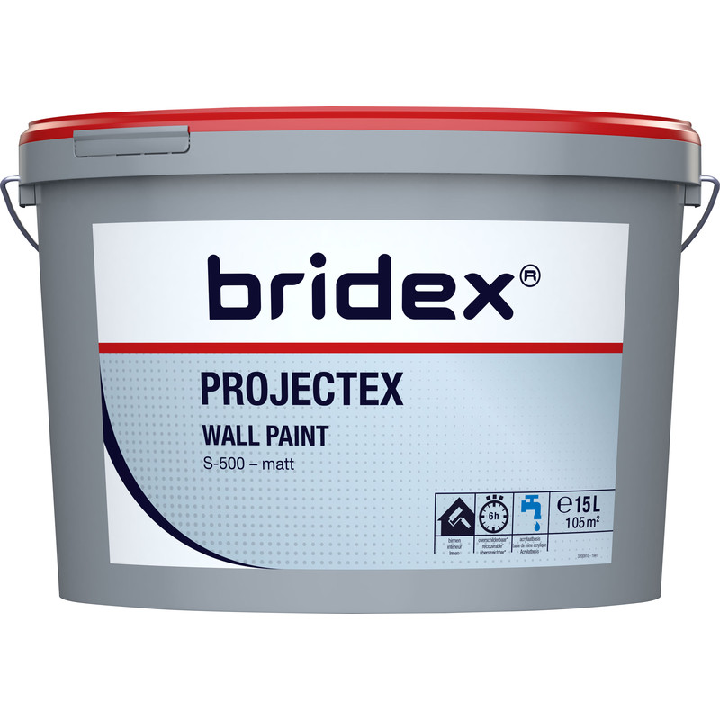 Vijfde zwart Uitgestorven Bridex Projectex muurverf mat 15L wit - Toolstation
