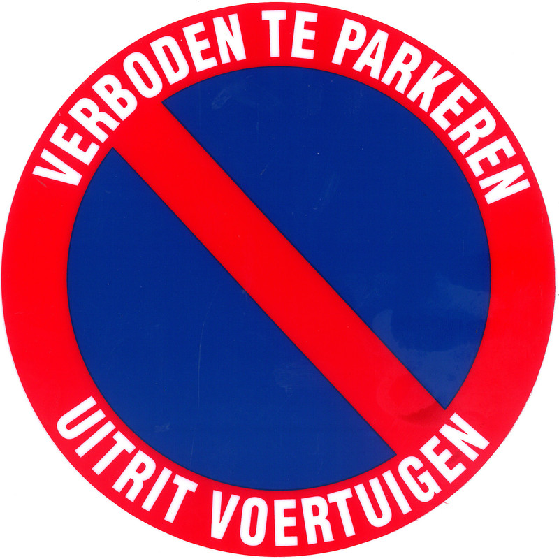 Pvc-bord verboden te parkeren uitrit