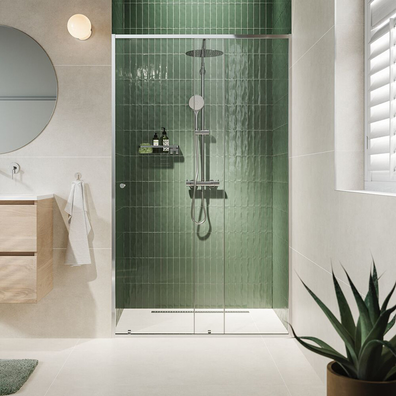 Sealskin / Sealskin Contour schuifdeur voor nis 120x200cm, 6mm helder veiligheidsglas met antikalklaag