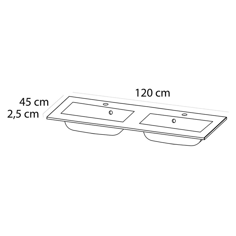 Tiger Loft Meubelset 120 cm met 4 lades Chalet eik inclusief Quadro wastafel Mat zwart