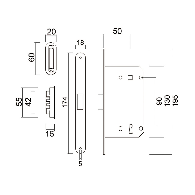 AGB / AGB Magneetslot Inox 18mm