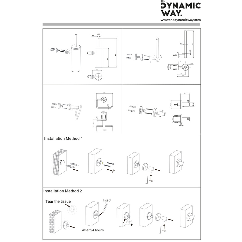 Dynamic Way RVS toilet accessoires set