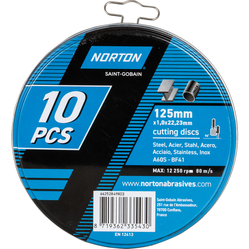 Norton doorslijpschijf staal/inox