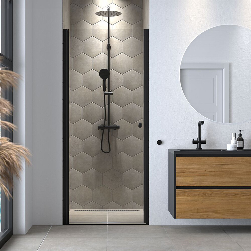 Sealskin / Sealskin Hooked draaideur in nis 80x200cm, 6mm helder veiligheidsglas met antikalklaag