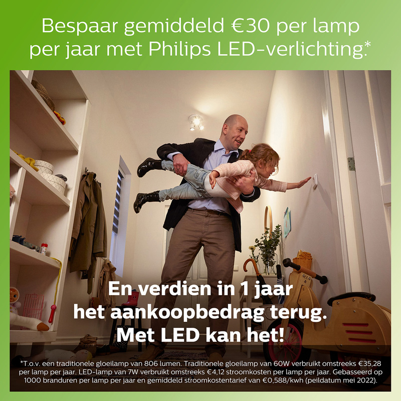 Philips LED lamp kaars transparant E14