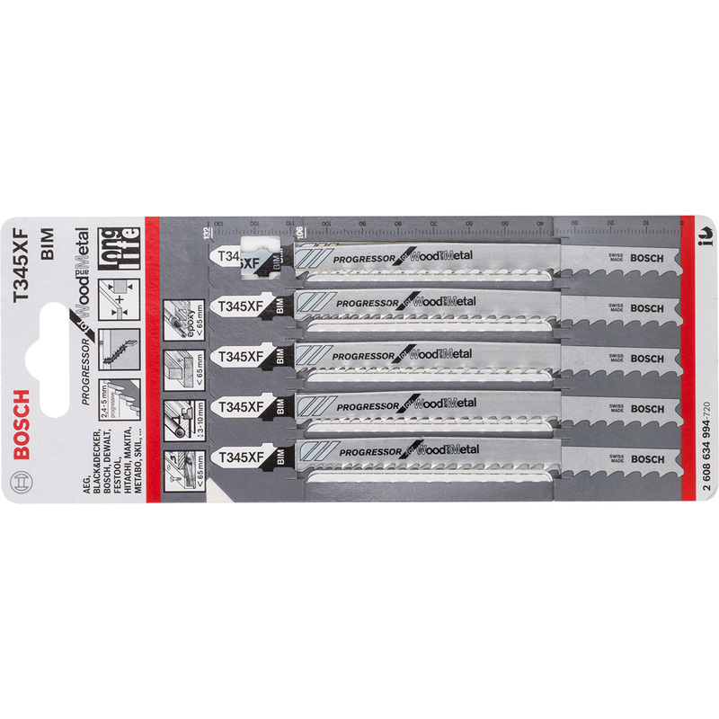 Bosch / Bosch Reciprozaagbladset T345XF Progressor Hout & Metaal