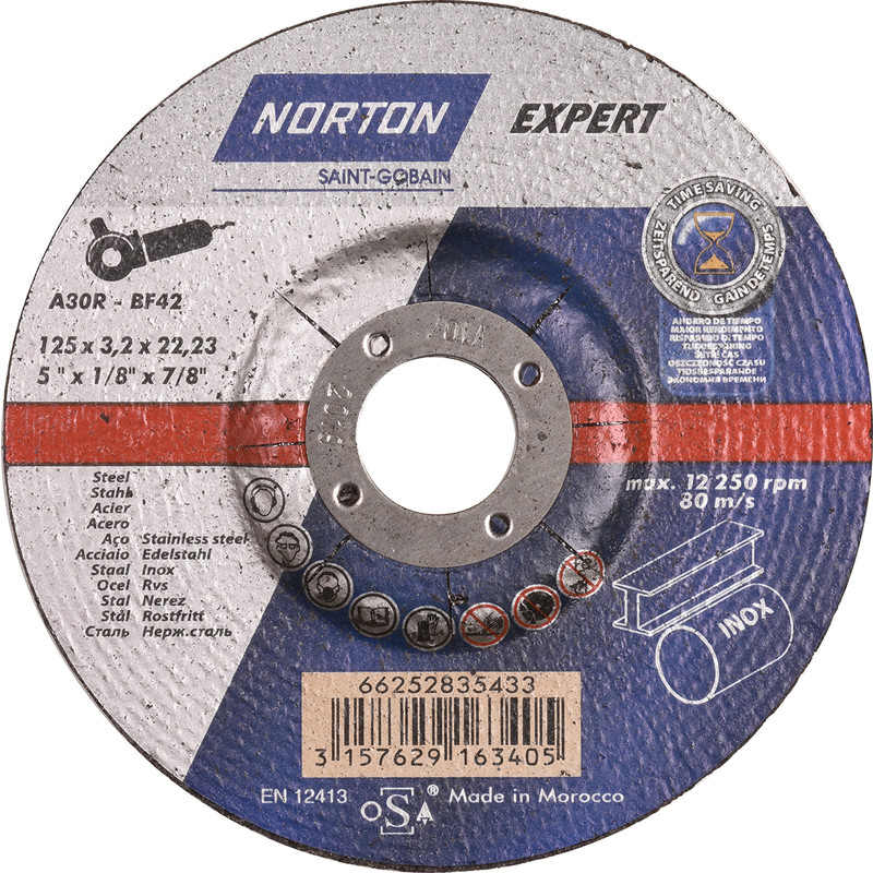 Norton Expert doorslijp komschijf staal/inox