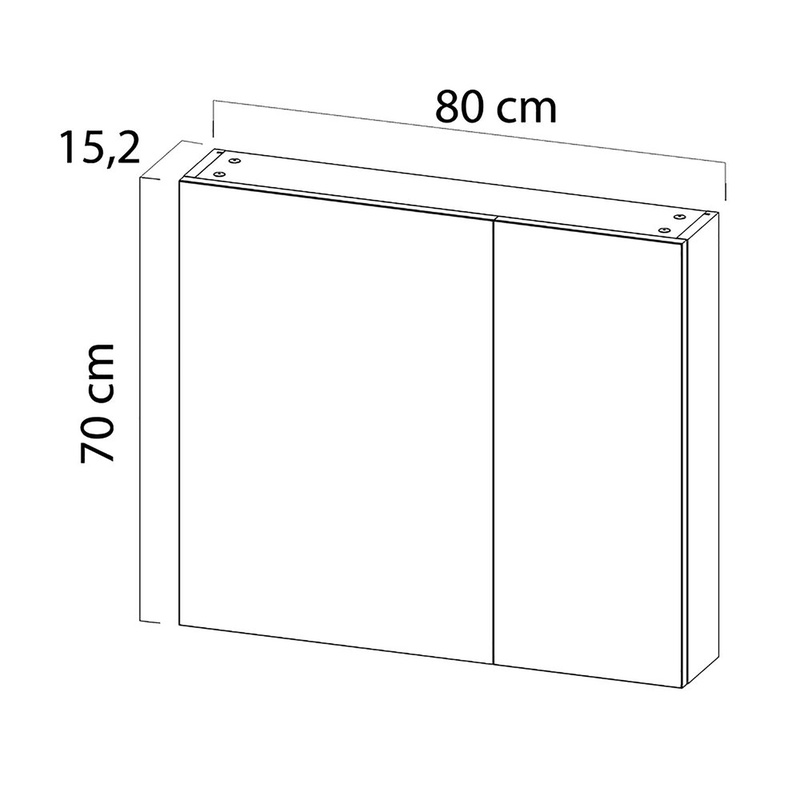 Tiger S-line Spiegelkast 80 cm met 2 enkelzijdige spiegeldeuren