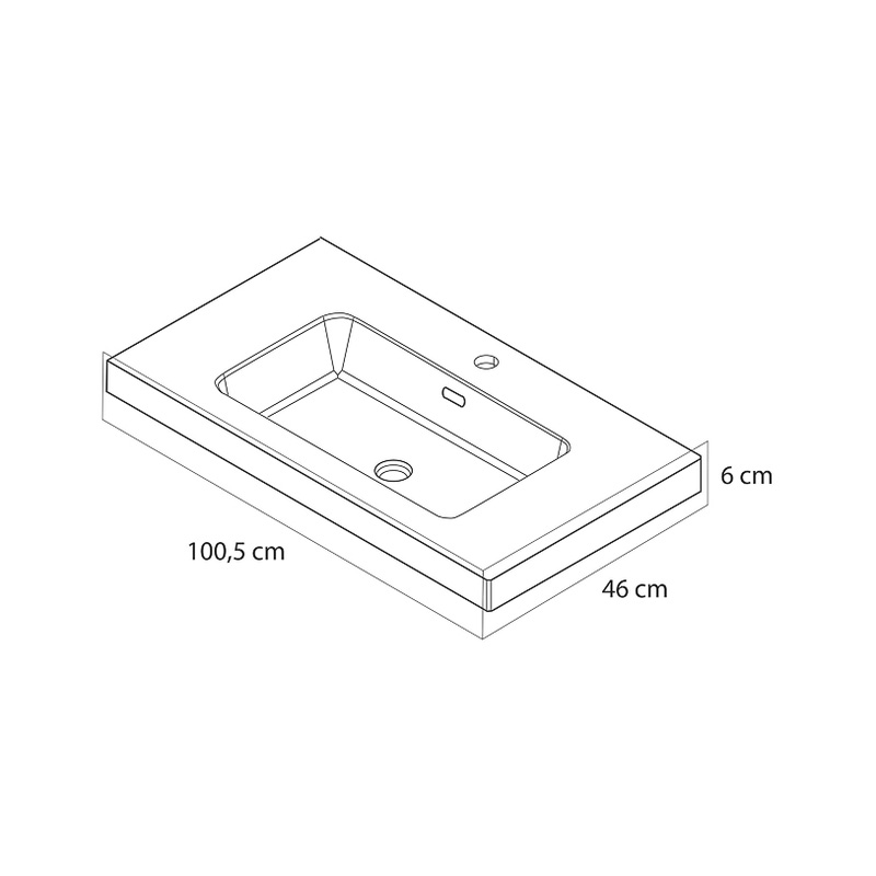 Tiger / Tiger T-Line Quadro opbouwwastafel 100cm