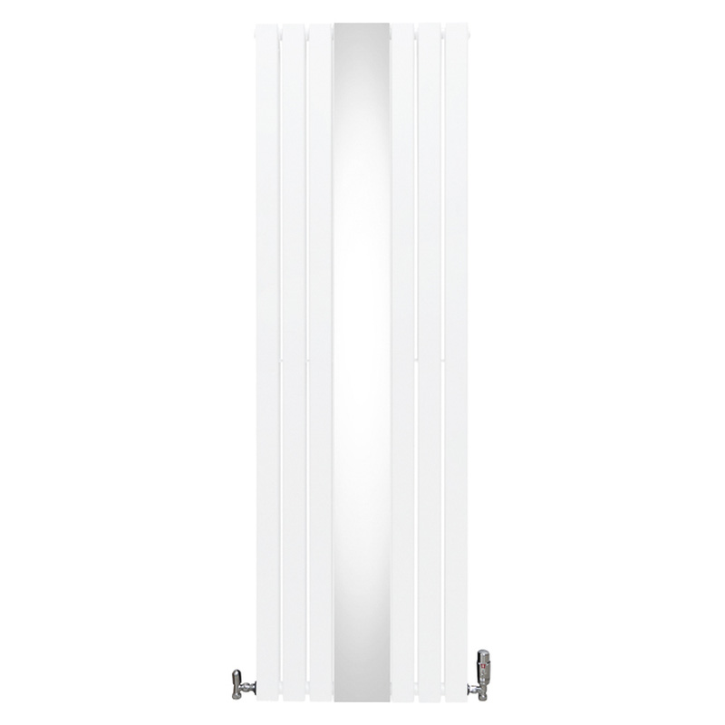 Monstershop / Platte spiegel radiatoren met TRV chroom kleppen