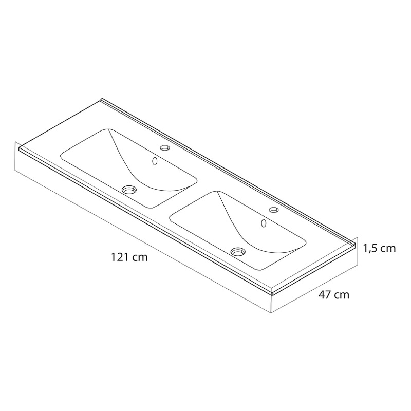 Tiger / Tiger T-Line Quadro inbouwwastafel 121cm