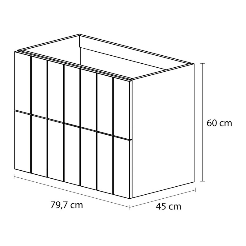 Tiger Maryport Meubelset 80 cm met 2 lades Mat wit inclusief Quadro wastafel Hoogglans wit