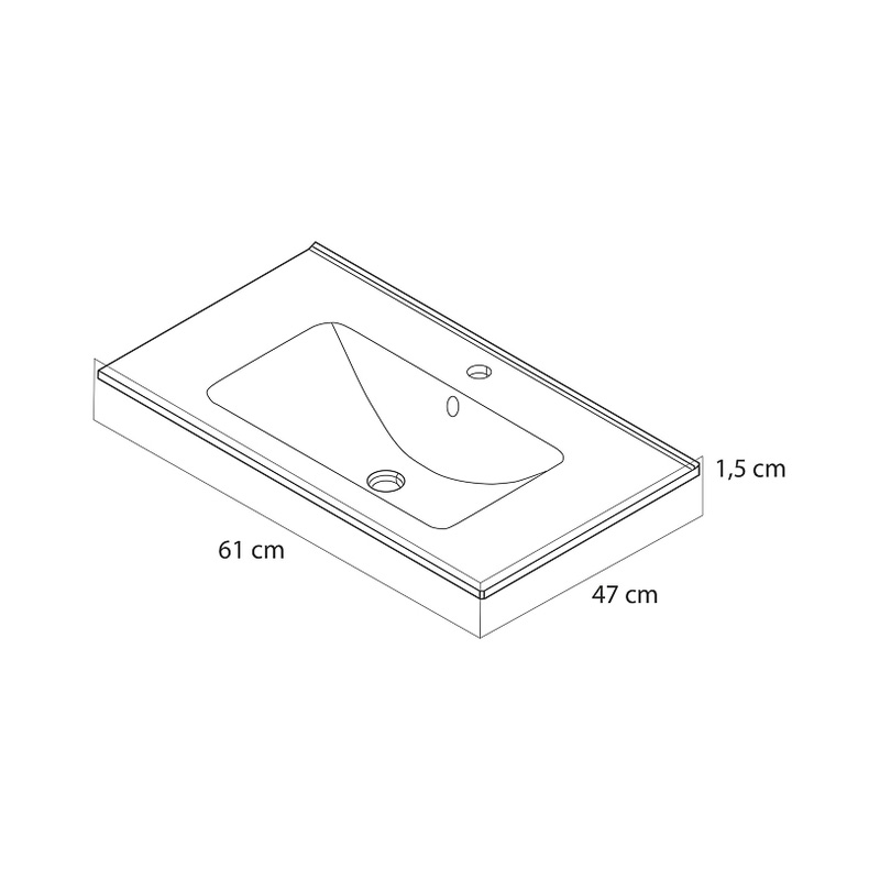 Tiger / Tiger T-Line Quadro inbouwwastafel 61cm