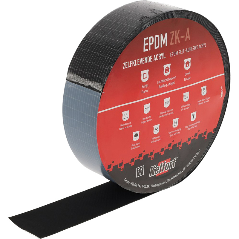 Kelfort / Kelfort EPDM Folie zwart zelfklevend-acryl