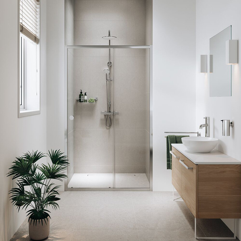 Sealskin / Sealskin Seev schuifdeur voor nis of met zijwand 120x195cm, 6mm helder veiligheidsglas