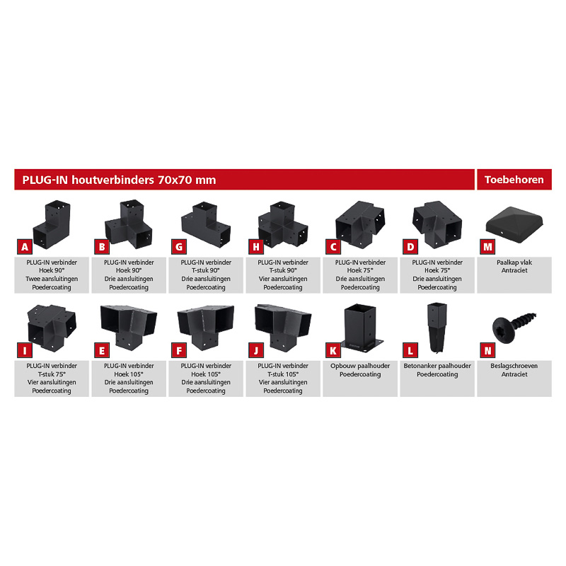 Paalhouder met opschroefmontage